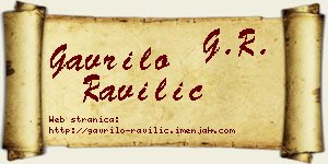 Gavrilo Ravilić vizit kartica